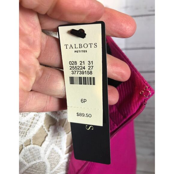 NWT Talbots hot pink gold button pencil skirt size 6 p - Picture 10 of 11